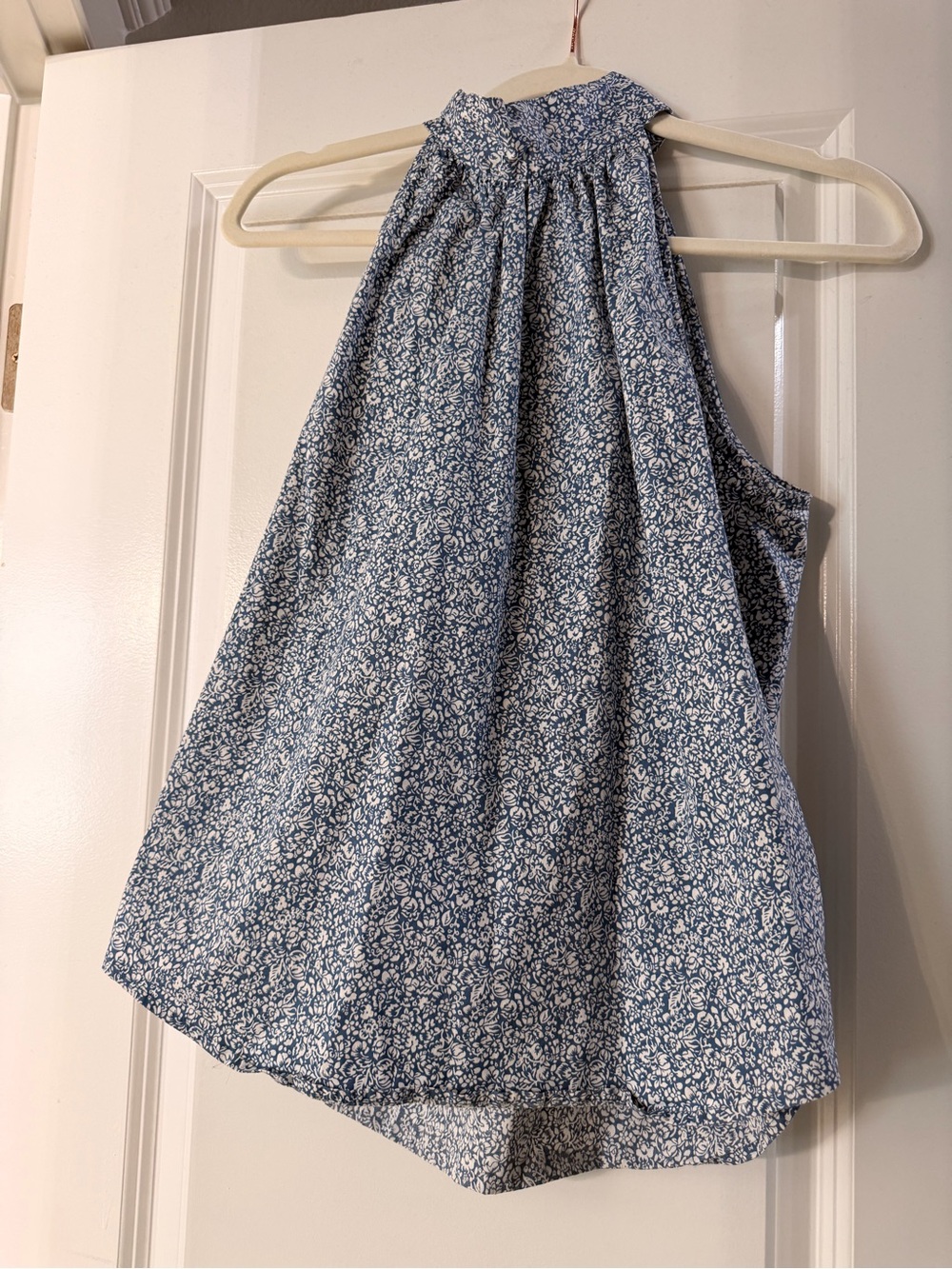 J. Crew Blue and White Floral Tank